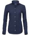 T4001 4001 Tee Jays Ladies Perfect Long Sleeve Oxford Shirt Navy colour image